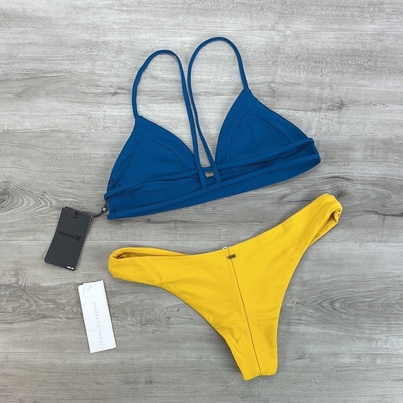 ☀️HURLEY☀️RIP CURL☀️ Q/D BRALETTE PREMIUM SURF HI LEG PANT BIKINI SET - Picture 14 of 14